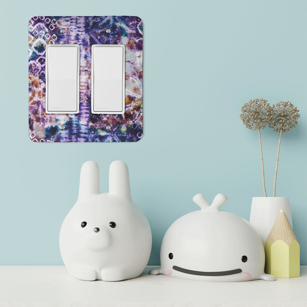 Tie Dye Rocker Light Switch Covers - Double - IN CONTEXT