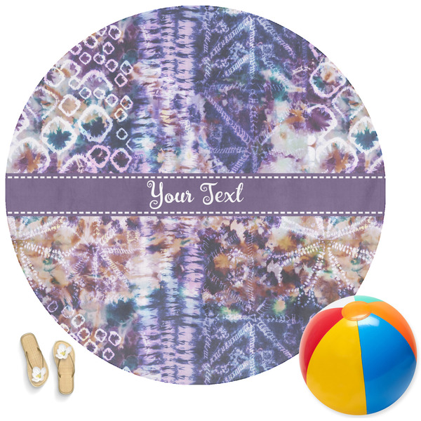 Custom Tie Dye Round Beach Towel (Personalized)