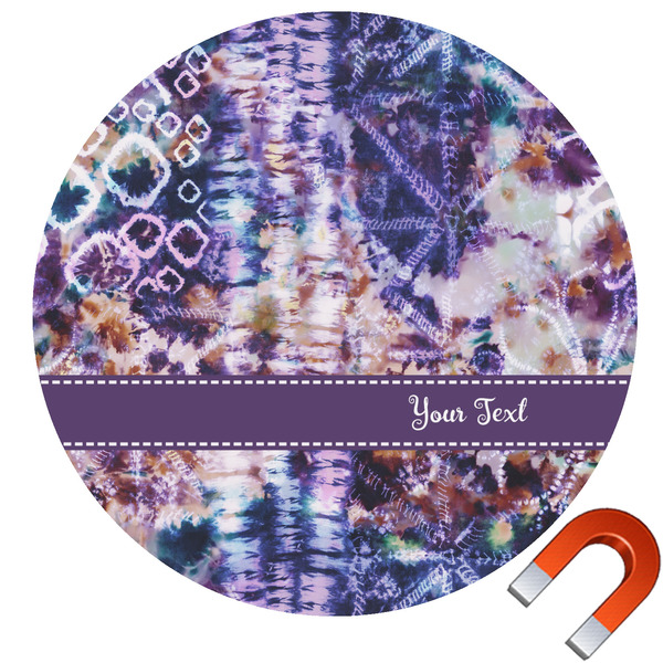 Custom Tie Dye Round Car Magnet - 10" (Personalized)