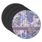 Tie Dye Round Rubber Backed Coasters - Set of 4 (Personalized)