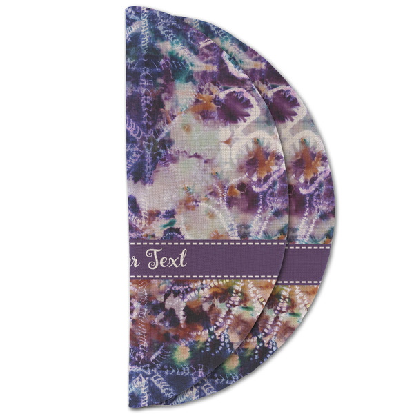 Tie Dye Round Linen Placemats - HALF FOLDED (double sided)