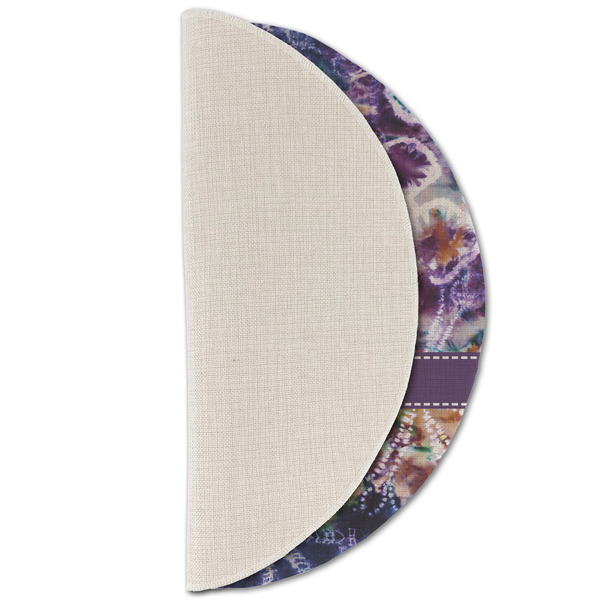 Tie Dye Round Linen Placemats - HALF FOLDED (single sided)