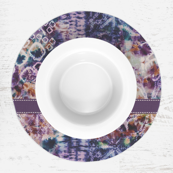 Tie Dye Round Linen Placemats - LIFESTYLE (single)