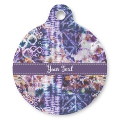 Tie Dye Round Pet ID Tag (Personalized)