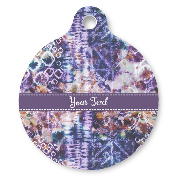 Custom Tie Dye Round Pet ID Tag (Personalized)