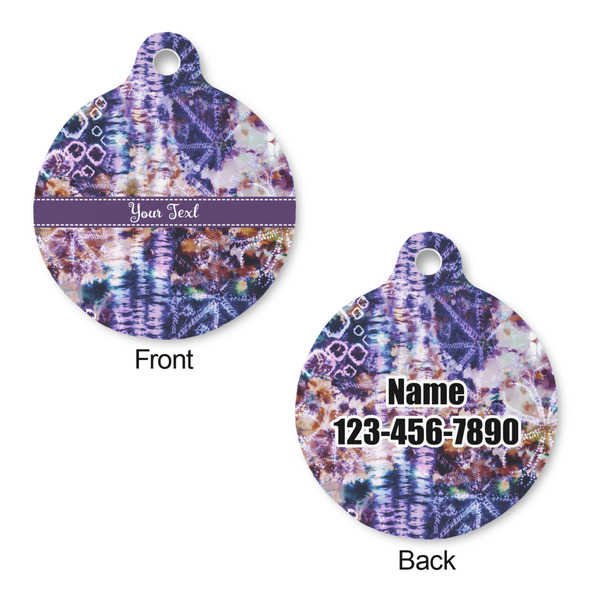 Tie Dye Round Pet Tag - Front & Back