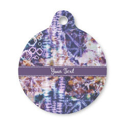 Tie Dye Round Pet ID Tag - Small (Personalized)