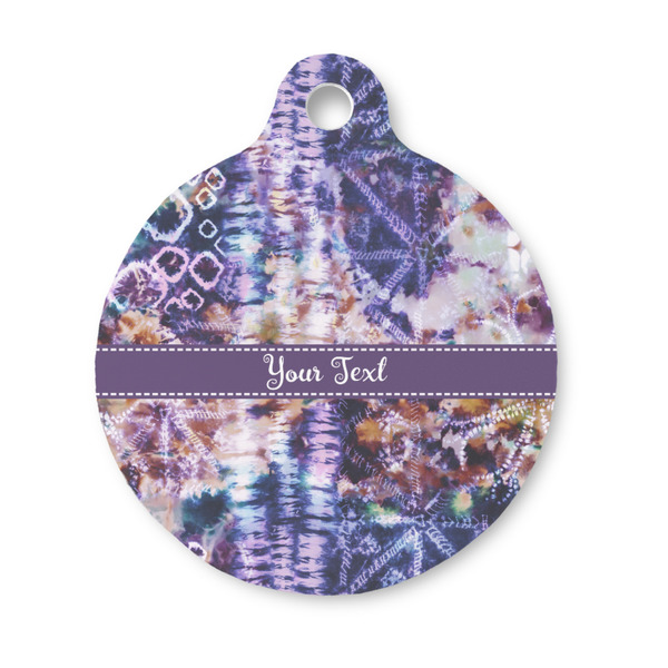 Custom Tie Dye Round Pet ID Tag - Small (Personalized)