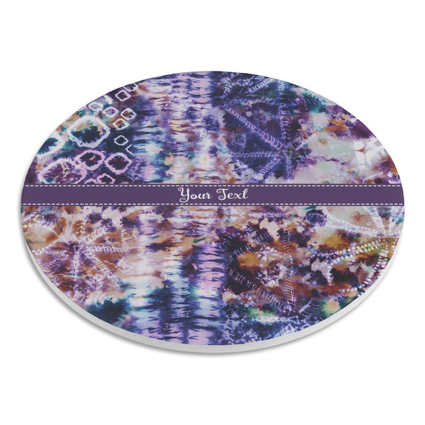 Tie Dye Round Stone Trivet - Angle View
