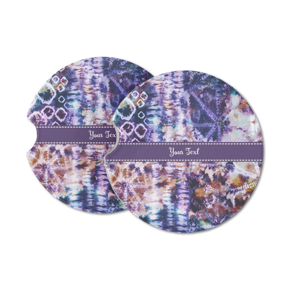 Custom Tie Dye Sandstone Car Coasters - Set of 2 (Personalized)