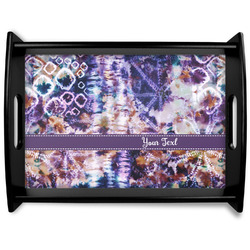 Tie Dye Black Wooden Tray - Large (Personalized)