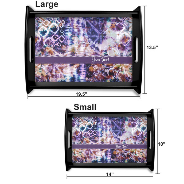 Tie Dye Serving Tray Black Sizes