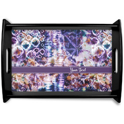 Tie Dye Black Wooden Tray - Small (Personalized)