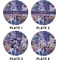 Tie Dye Set of Lunch / Dinner Plates (Approval)