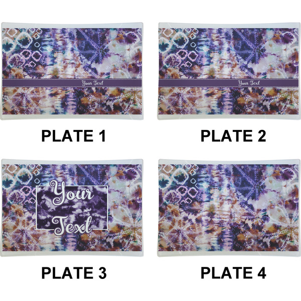 Tie Dye Set of Rectangular Appetizer / Dessert Plates (Approval)