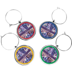 Tie Dye Wine Charms (Set of 4) (Personalized)