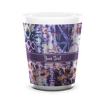 Tie Dye Ceramic Shot Glass - 1.5 oz - White - Set of 4 (Personalized)