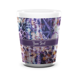 Tie Dye Ceramic Shot Glass - 1.5 oz - White - Set of 4 (Personalized)