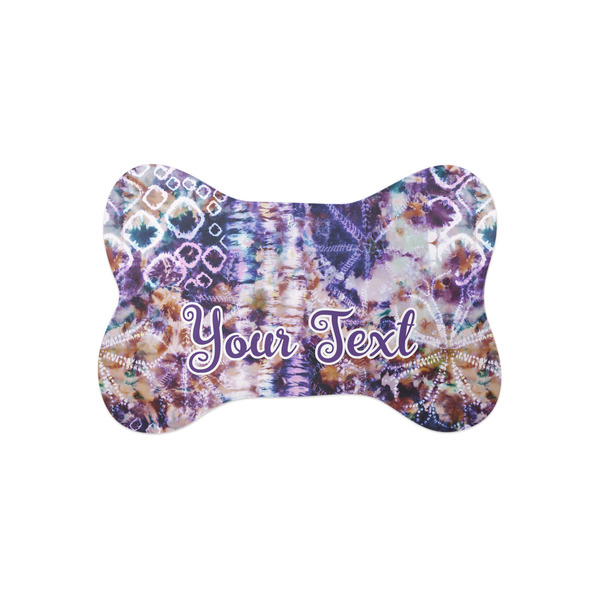 Custom Tie Dye Bone Shaped Dog Food Mat (Small) (Personalized)
