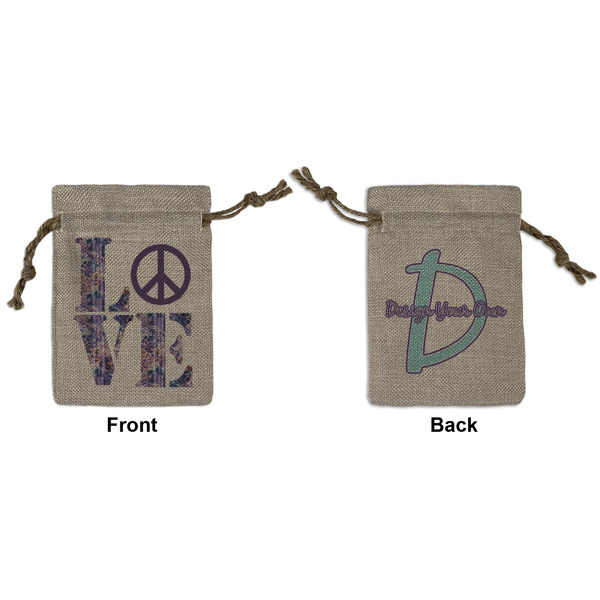 Custom Tie Dye Small Burlap Gift Bag - Front & Back (Personalized)
