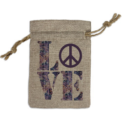 Tie Dye Small Burlap Gift Bag - Front