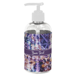 Tie Dye Plastic Soap / Lotion Dispenser (8 oz - Small - White) (Personalized)