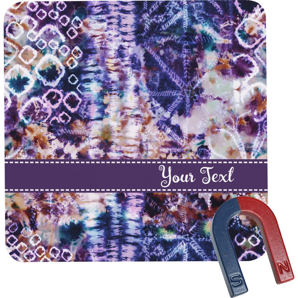 Custom Tie Dye Square Fridge Magnet (Personalized)
