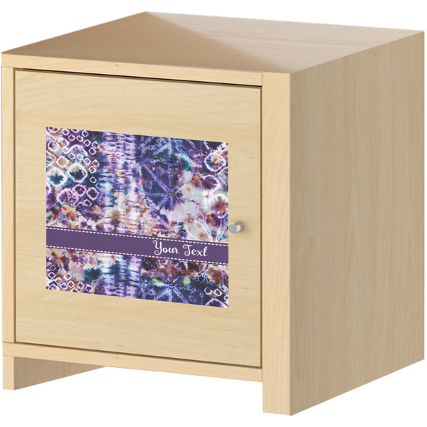 Tie Dye Square Wall Decal on Wooden Cabinet