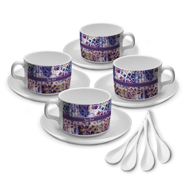 Custom Tie Dye Tea Cup - Set of 4 (Personalized)