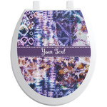 Tie Dye Toilet Seat Decal - Round (Personalized)