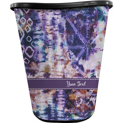 Tie Dye Waste Basket - Double Sided (Black) (Personalized)
