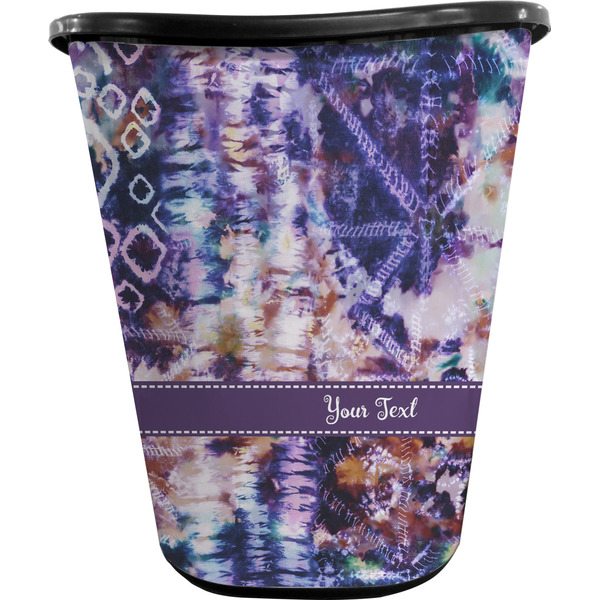 Custom Tie Dye Waste Basket - Single Sided (Black) (Personalized)