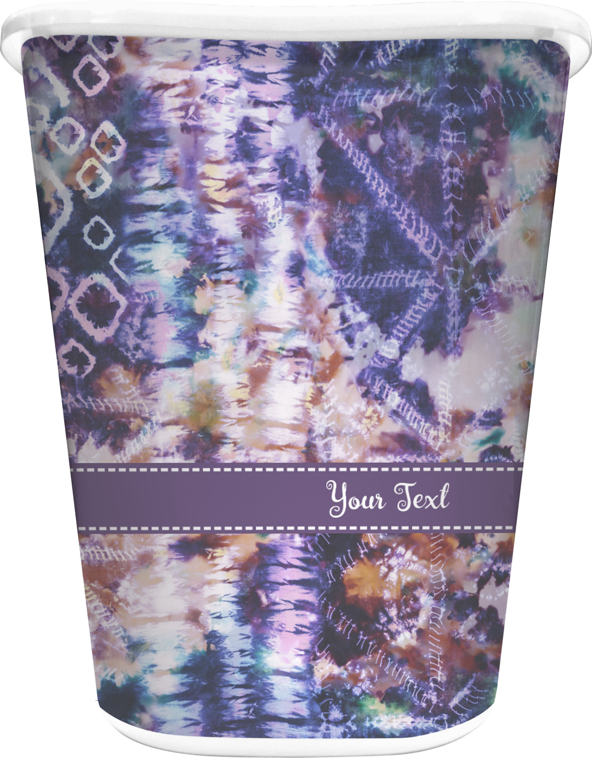 Custom Tie Dye Waste Basket Double Sided (White) (Personalized