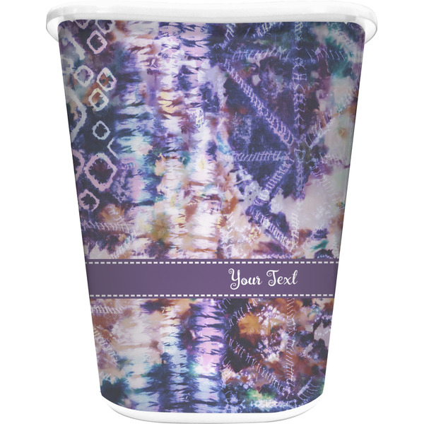 Custom Tie Dye Waste Basket - Double Sided (White) (Personalized)