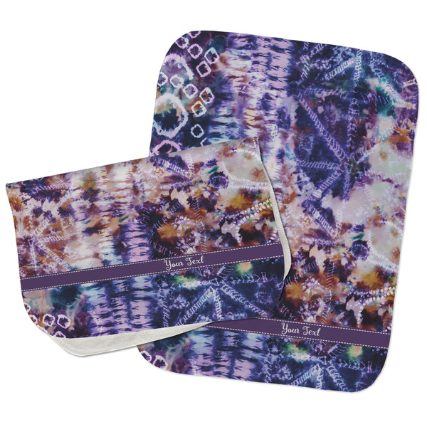 Tie Dye Two Rectangle Burp Cloths - Open & Folded