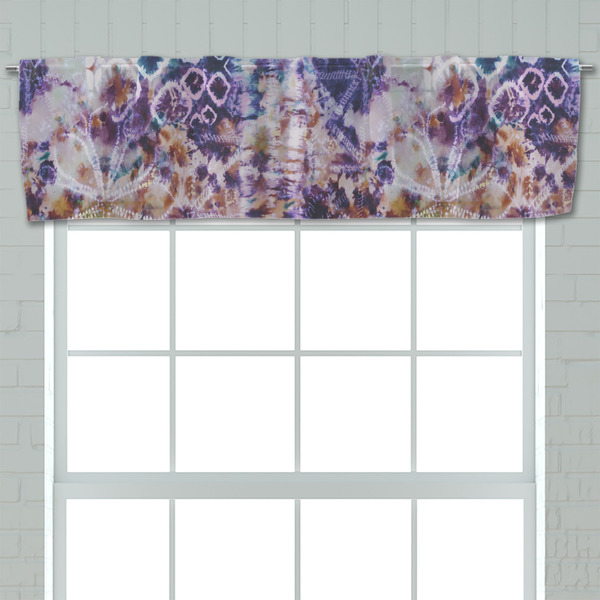 Tie Dye Valance - Closeup on window