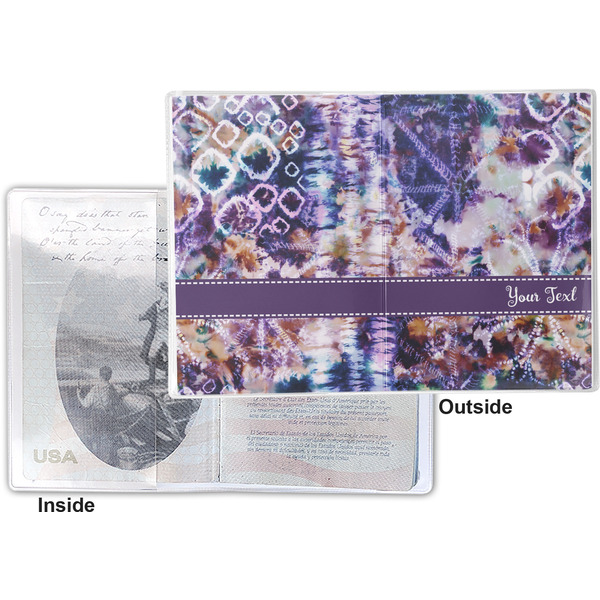Tie Dye Vinyl Passport Holder - Flat Front and Back