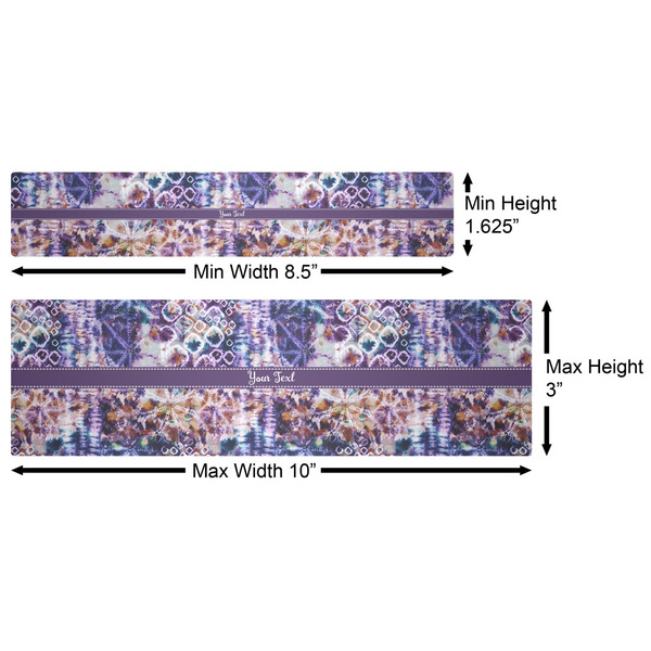 Tie Dye Water Bottle Labels w/ Dimensions