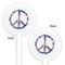 Tie Dye White Plastic 5.5" Stir Stick - Double Sided - Round - Front & Back
