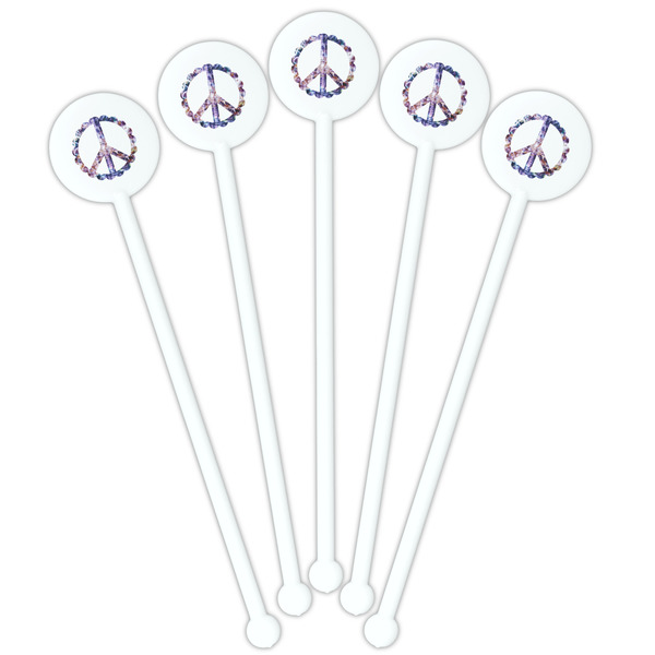 Tie Dye White Plastic 5.5" Stir Stick - Fan View
