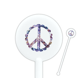 Tie Dye 5.5" Round Plastic Stir Sticks - White - Double Sided