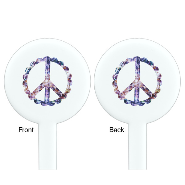 Tie Dye White Plastic 7" Stir Stick - Double Sided - Round - Front & Back