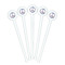 Tie Dye White Plastic 7" Stir Stick - Round - Fan View