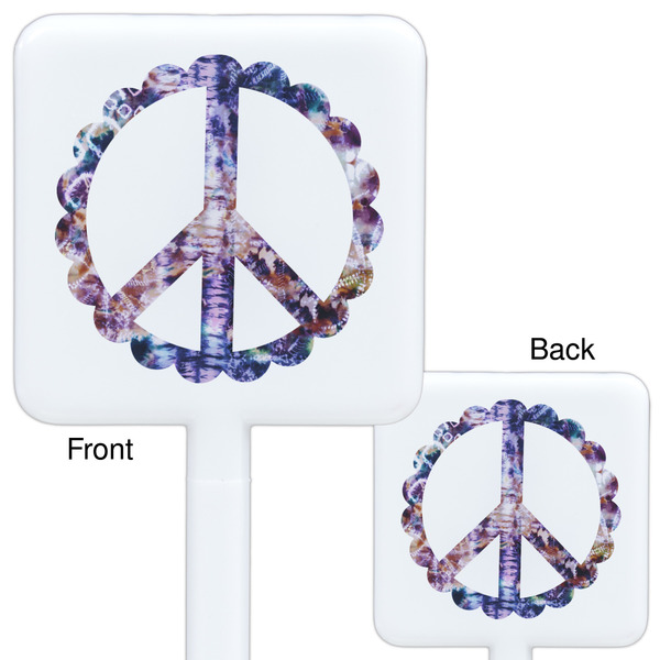 Tie Dye White Plastic Stir Stick - Double Sided - Approval