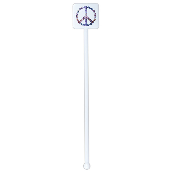 Tie Dye White Plastic Stir Stick - Double Sided - Square - Single Stick
