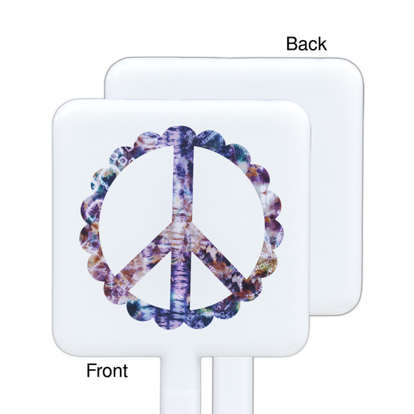Tie Dye White Plastic Stir Stick - Single Sided - Square - Approval