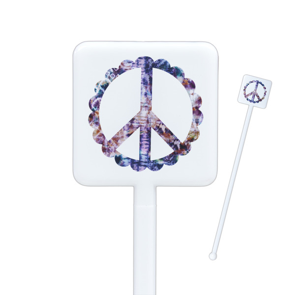Custom Tie Dye Square Plastic Stir Sticks