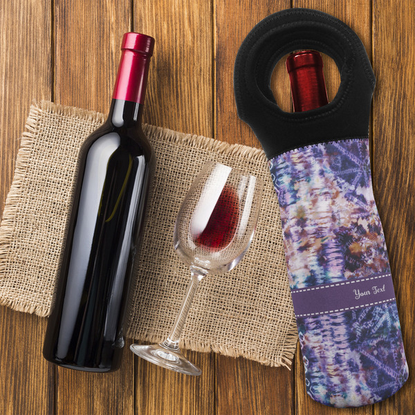 Tie Dye Wine Tote Bag - FLATLAY