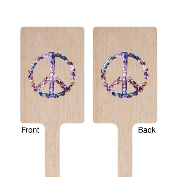 Tie Dye Wooden 6.25" Stir Stick - Rectangular - Double Sided - Front & Back