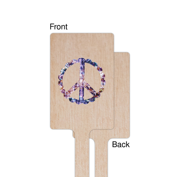 Tie Dye Wooden 6.25" Stir Stick - Rectangular - Single - Front & Back